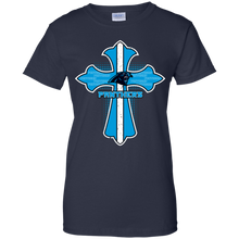 Load image into Gallery viewer, Cross Shirt For Jesus And Carolina Panthers Fans T-Shirt For Women