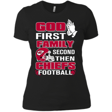 Load image into Gallery viewer, God First Family Second Then Chiefs Football T-Shirt For Women