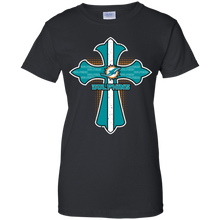 Load image into Gallery viewer, Cross Shirt For Jesus And Miami Dolphins Fans T-Shirt For Women