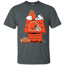 Load image into Gallery viewer, Cleveland Browns Snoopy And Woodstock Waiting For Football Season T - Shirt For Men
