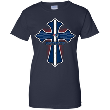 Load image into Gallery viewer, Cross Shirt For Jesus And New England Patriots Fans T-Shirt For Women