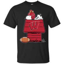 Load image into Gallery viewer, Wisconsin Badgers Snoopy And Woodstock Waiting For Football Season T - Shirt For Men
