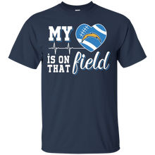 Load image into Gallery viewer, Los Angeles Chargers Football My Heart is on that Field T - Shirt For Men