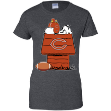 Load image into Gallery viewer, Chicago Bears Snoopy And Woodstock Waiting For Football Season T-Shirt For Women