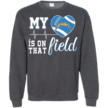 Load image into Gallery viewer, Los Angeles Chargers Football My Heart is on that Field Sweatshirt