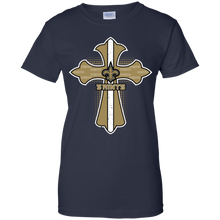 Load image into Gallery viewer, Cross Shirt For Jesus And New Orleans Saints Fans T-Shirt For Women