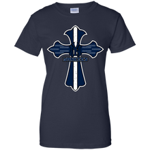 Load image into Gallery viewer, Cross Shirt For Jesus And New York Yankees Fans T-Shirt For Women
