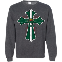 Load image into Gallery viewer, Cross Shirt For Jesus And Minnesota Wild Fans Sweatshirt