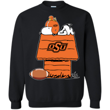 Load image into Gallery viewer, Oklahoma State Cowboys Snoopy And Woodstock Waiting For Football Season Sweatshirt