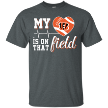 Load image into Gallery viewer, Cincinnati Bengals Football My Heart is on that Field T - Shirt For Men