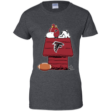 Load image into Gallery viewer, Atlanta Falcons Snoopy And Woodstock Waiting For Football Season T-Shirt For Women