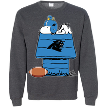 Load image into Gallery viewer, Carolina Panthers Snoopy And Woodstock Waiting For Football Season Sweatshirt