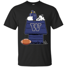 Load image into Gallery viewer, Washington Huskies Snoopy And Woodstock Waiting For Football Season T - Shirt For Men