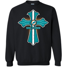 Load image into Gallery viewer, Cross Shirt For Jesus And Miami Dolphins Fans Sweatshirt